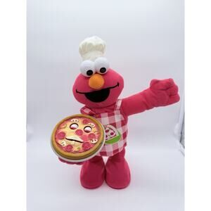 Vintage 2006 Fisher Price Mattel Pizza Pie Singing/Dancing Elmo Working 12.5"
